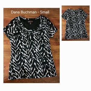 Dana Buchman Zebra Print Black and White Blouse